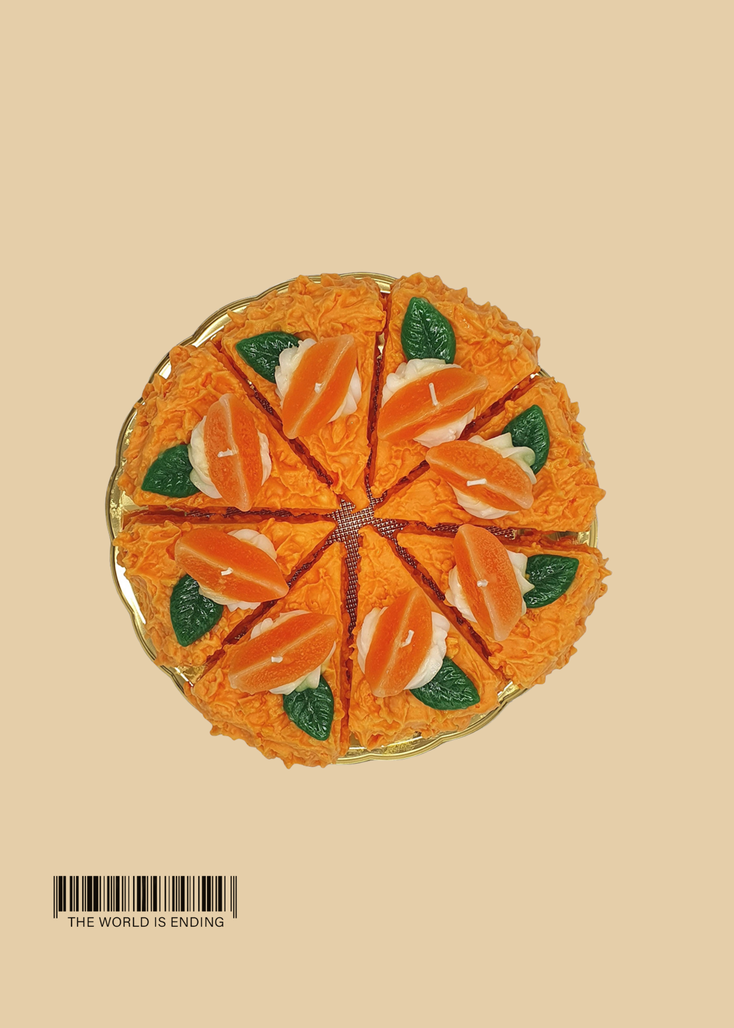 ORANGE CAKE SLICE CANDLE