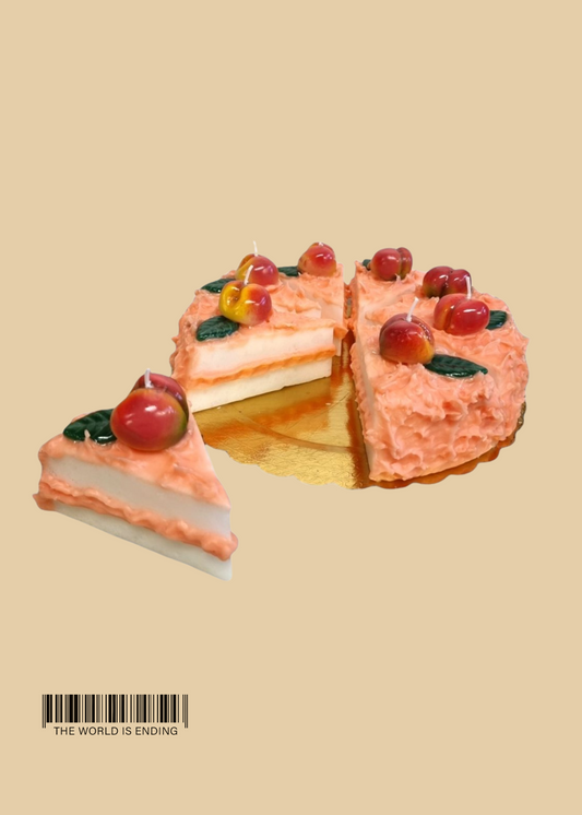 PEACH CAKE SLICE CANDLE
