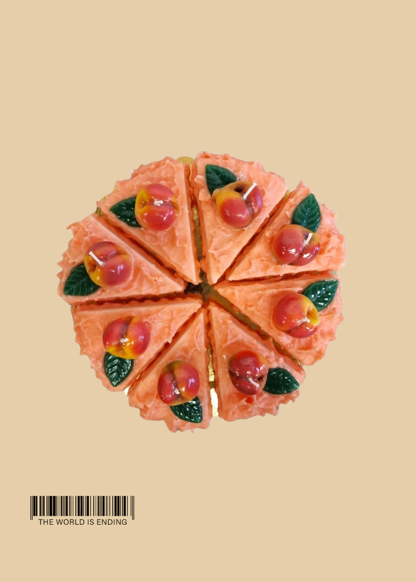 PEACH CAKE SLICE CANDLE