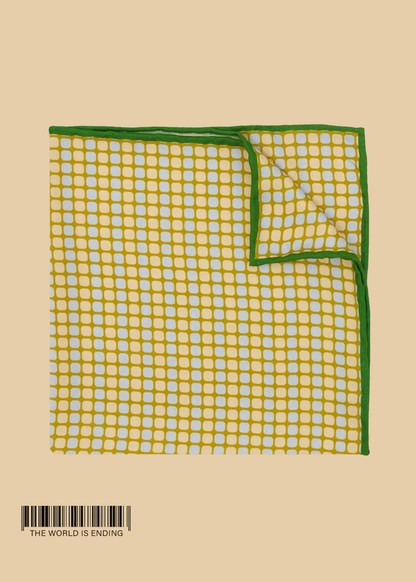 THE CENTER OF ORDER AND EXPERIMENTATION x THE TIE BAR THE SWITCHBOARD BRIEFING BLUE POCKET SQUARE