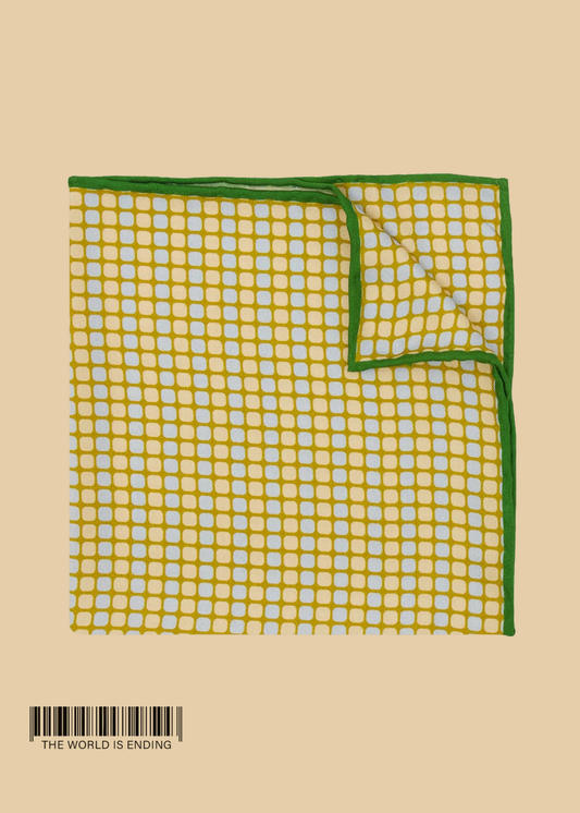 THE CENTER OF ORDER AND EXPERIMENTATION x THE TIE BAR THE SWITCHBOARD BRIEFING BLUE POCKET SQUARE