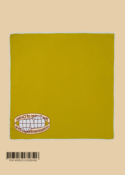 THE CENTER OF ORDER AND EXPERIMENTATION x THE TIE BAR THE INFINITY OFFICE OCHRE POCKET SQUARE