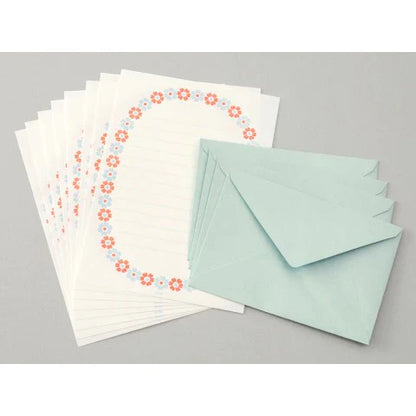 MM Letterpress Stationery Set - Floral Blue