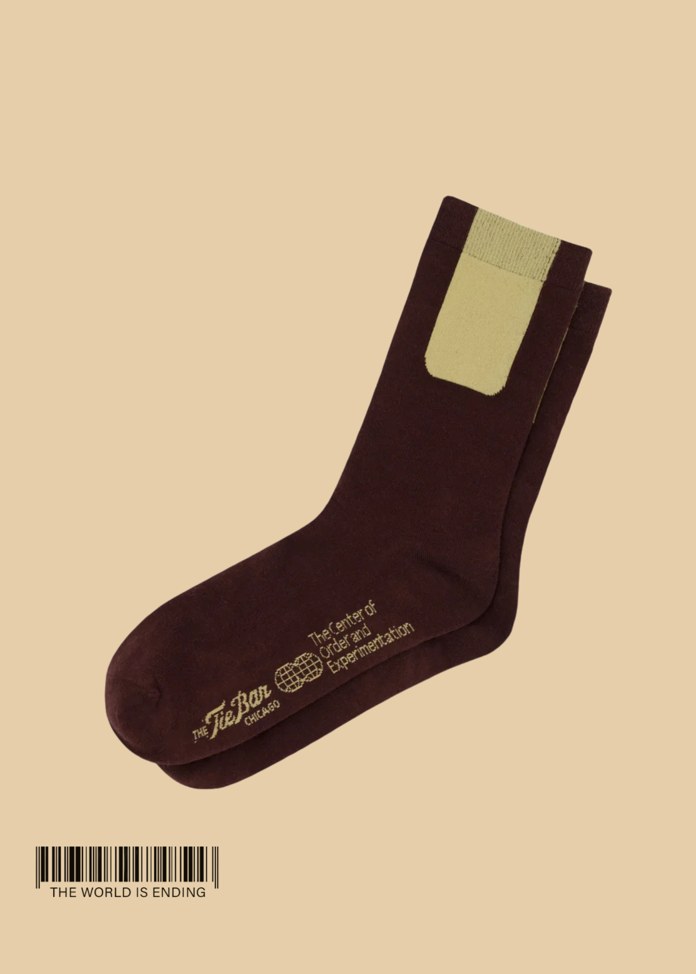 THE CENTER OF ORDER AND EXPERIMENTATION x THE TIE BAR THE INDEX BURGUNDY SOCK