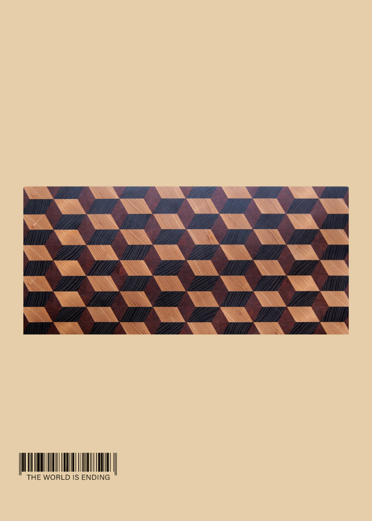 SAM APPLEBAUM 3D DARK CUBES CUTTING BOARD