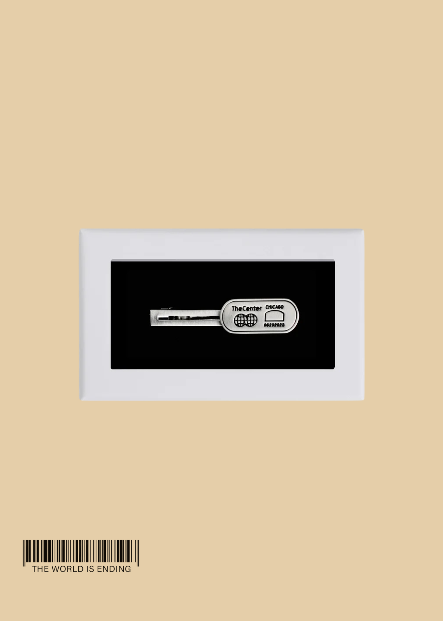 THE CENTER OF ORDER AND EXPERIMENTATION x THE TIE BAR THE INDICATOR BRUSHED SILVER TIE BAR