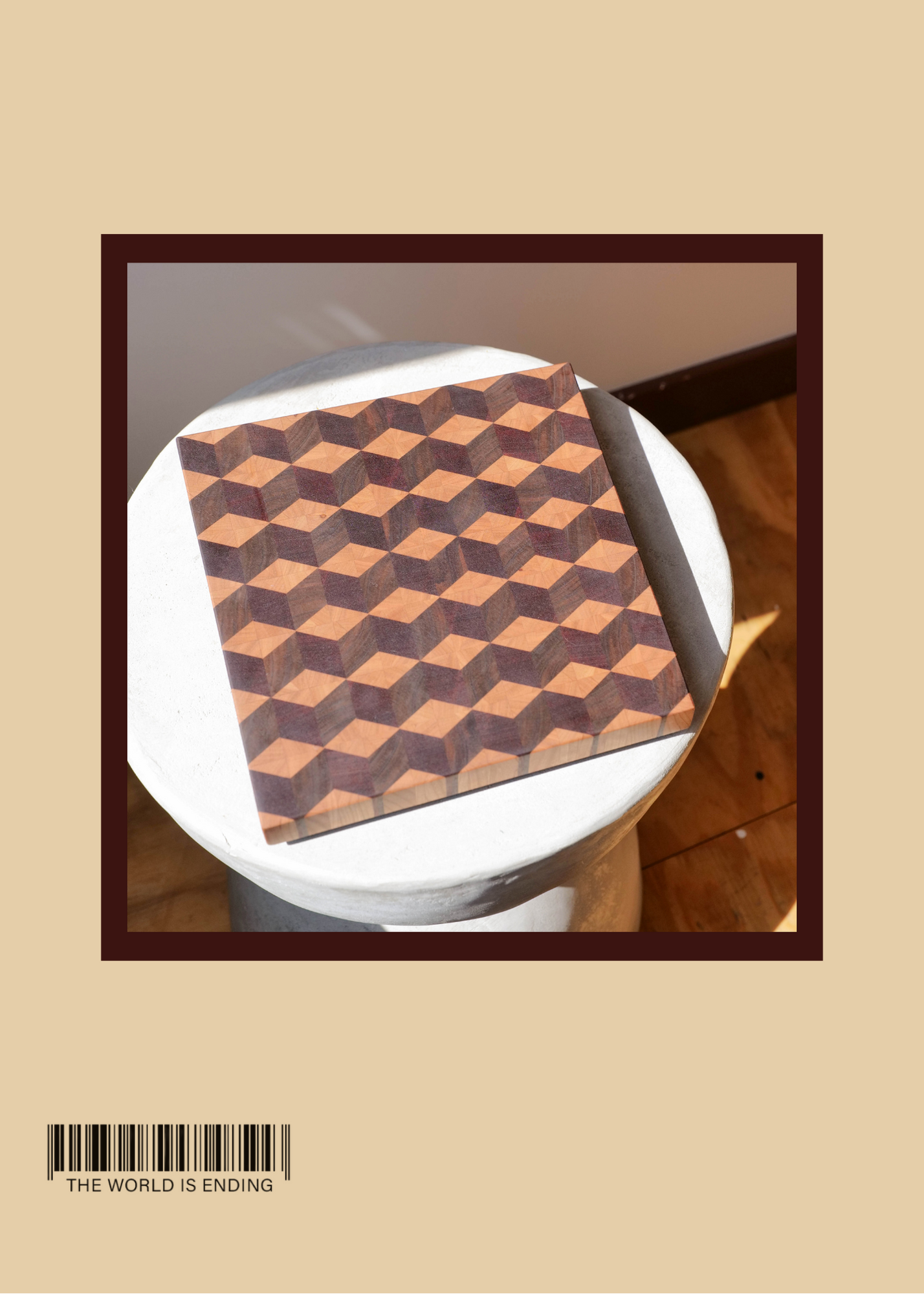 SAM APPLEBAUM 3D DARK CUBES #2 CUTTING BOARD