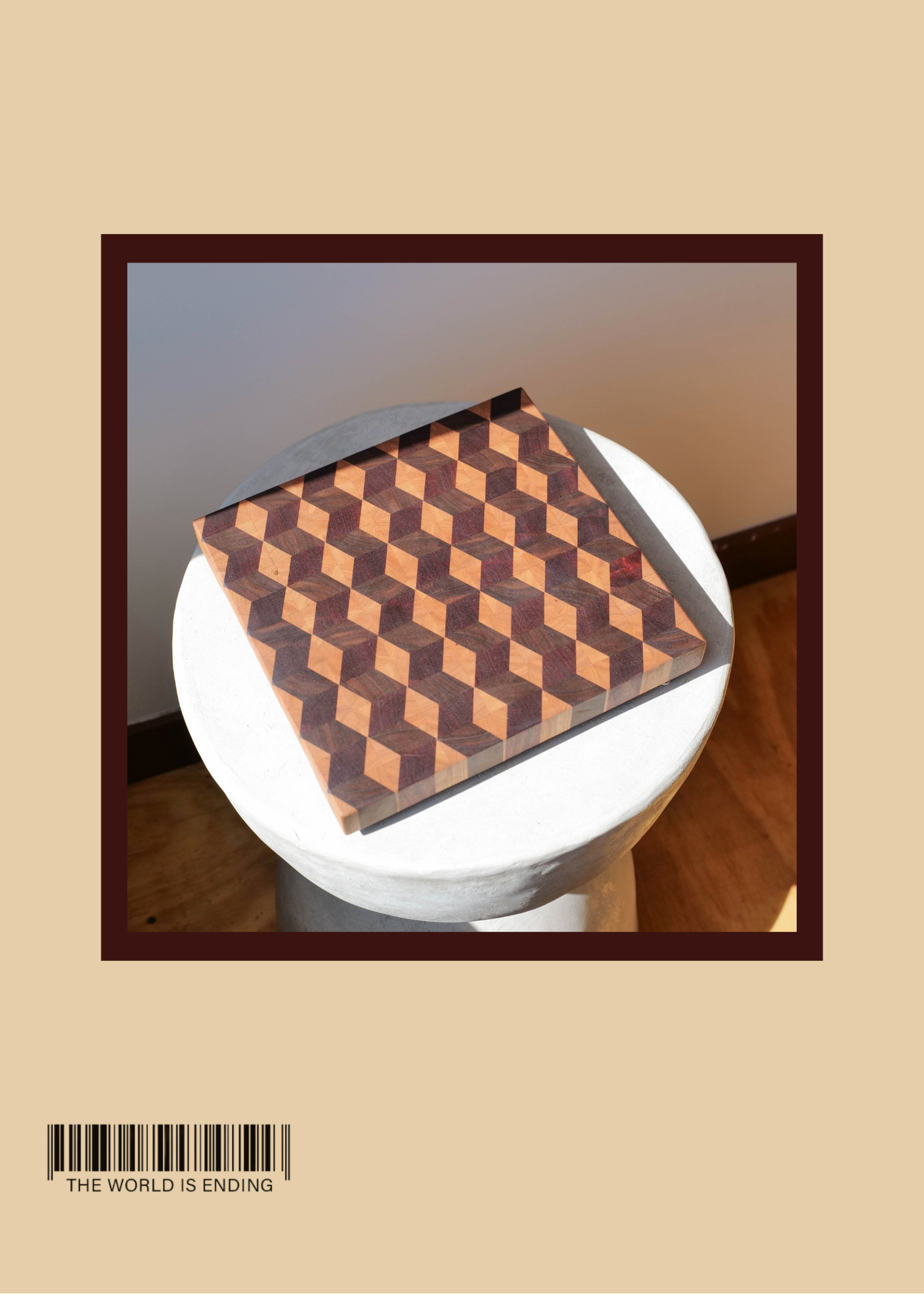 SAM APPLEBAUM 3D DARK CUBES CUTTING BOARD