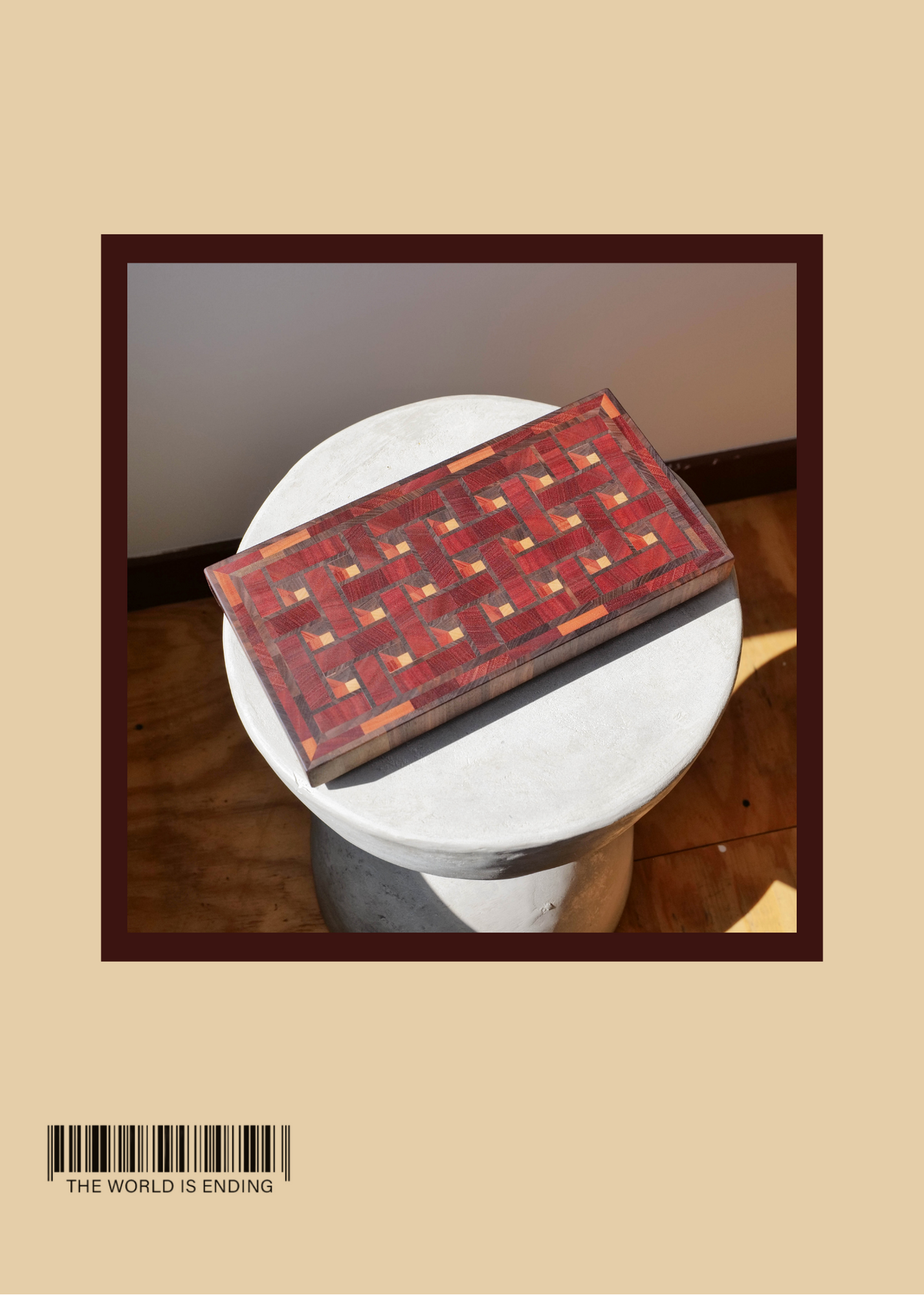 SAM APPLEBAUM BASKET WEAVE WITH BORDER CUTTING BOARD