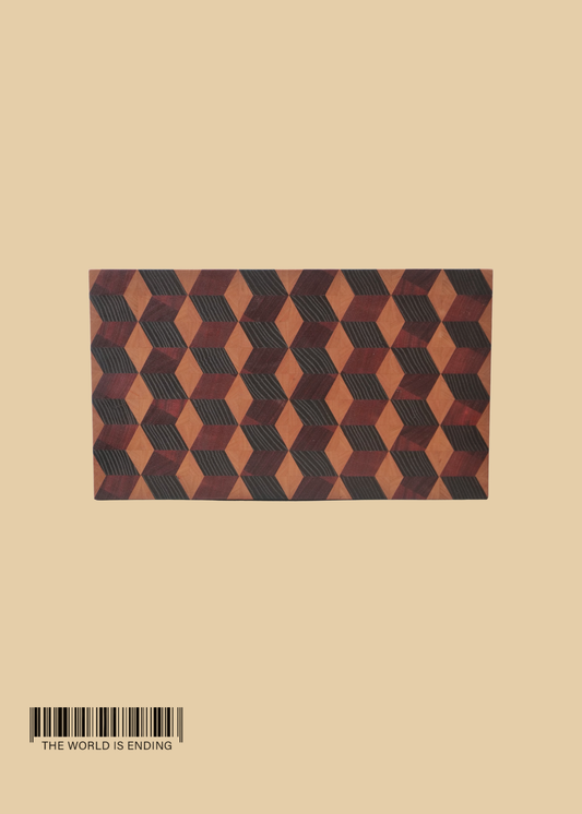 SAM APPLEBAUM RED CUBES CUTTING BOARD