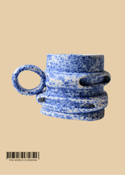 DARA SCHUMAN - SPECKLED EGG BLUE MUG 2