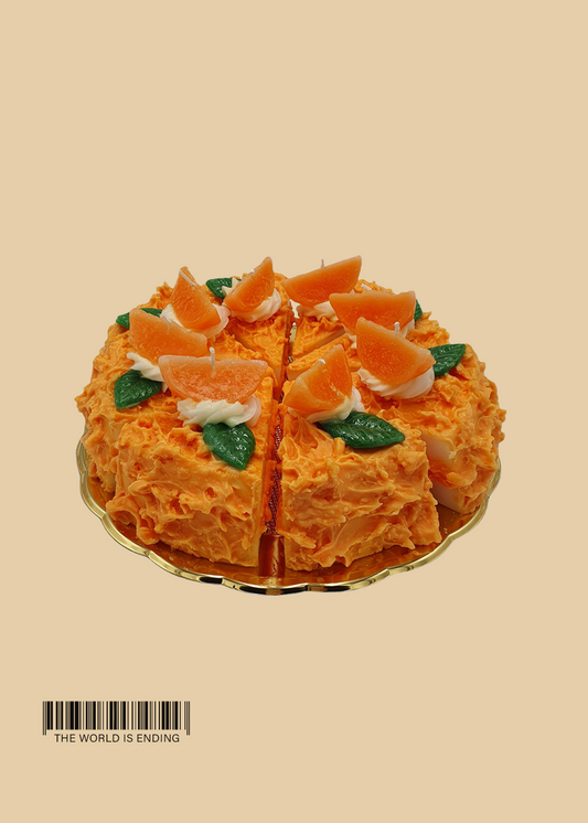 ORANGE CAKE SLICE CANDLE